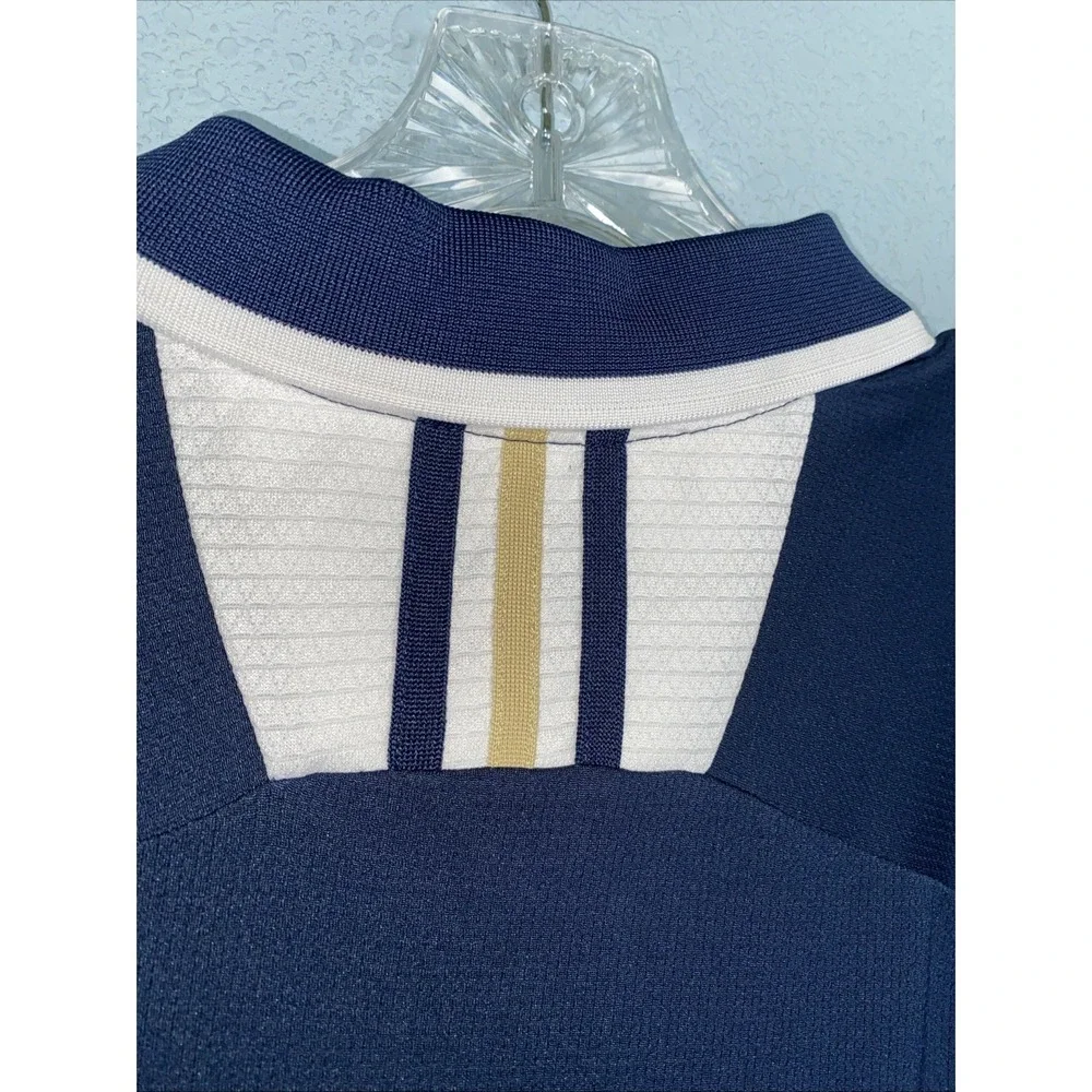 Adidas Notre Dame Mens XXL 2XL Climalite Navy Blue With White Golf Polo‎